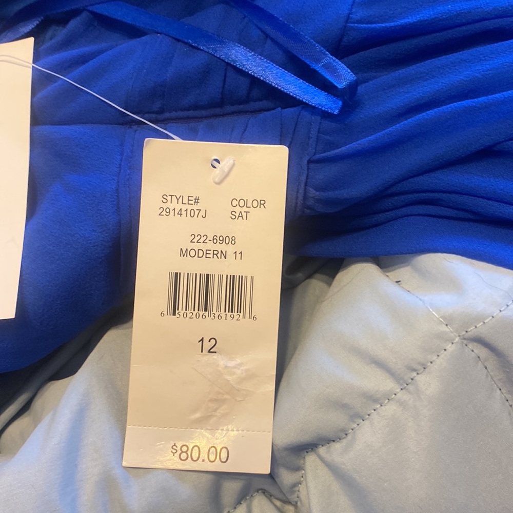 Blue silk halter dress - size 12 - Picture 3 of 5